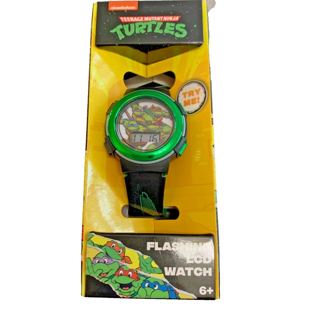 TMNT Watch Nickelodeon Teenage Mutant Ninja Turtles LCD Flashing Round Face New